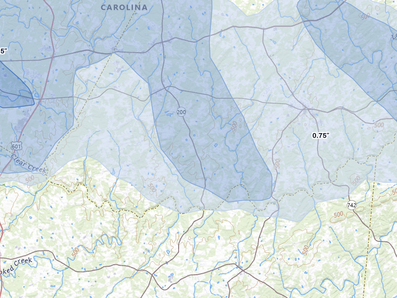 NEXRAD radar-signature map of the hail storm over Stanfield, NC on Aug 11, 2026