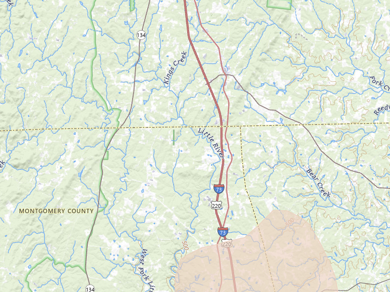 Radar-estimated hail-size map of the storm over Star, NC on Jul 20, 2026