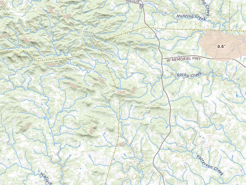 Radar-estimated hail-size map of the storm over Statesville, NC on May 27, 2026