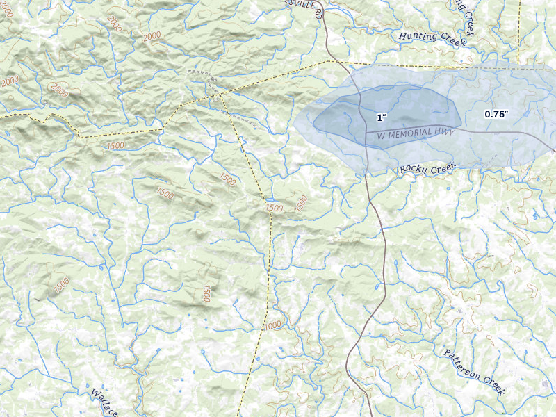 NEXRAD radar-signature map of the hail storm over Statesville, NC on May 27, 2026