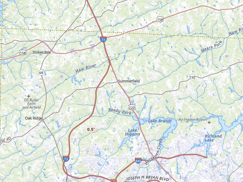 Radar-estimated hail-size map of the storm over Summerfield, NC on Aug 17, 2026