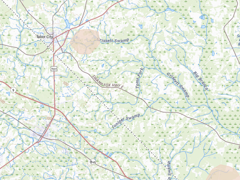 Radar-estimated hail-size map of the storm over Tabor City, NC on Jul 11, 2026