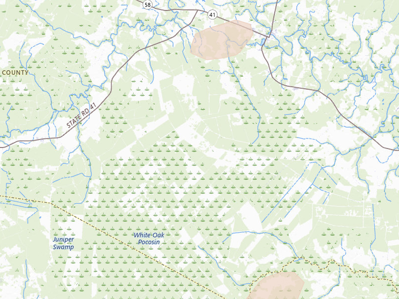 Radar-estimated hail-size map of the storm over Trenton, NC on Jun 14, 2026
