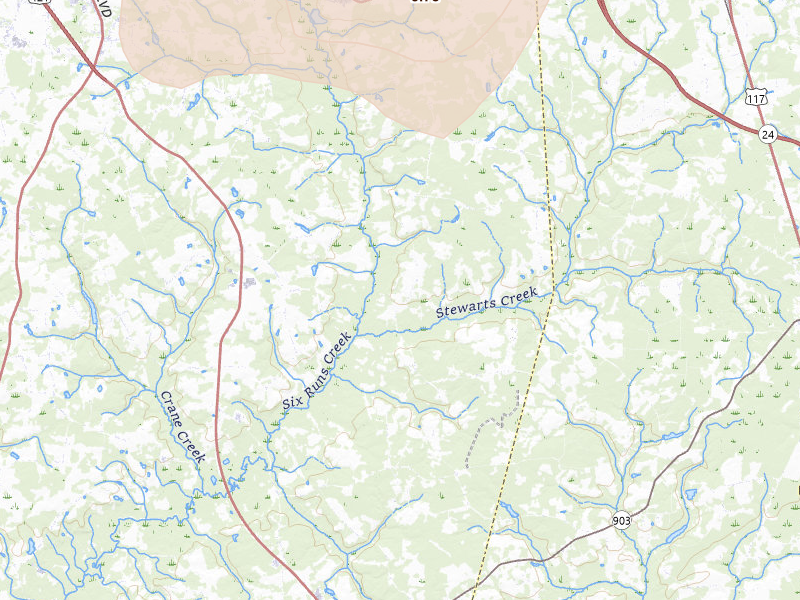 Radar-estimated hail-size map of the storm over Turkey, NC on Jul 5, 2026
