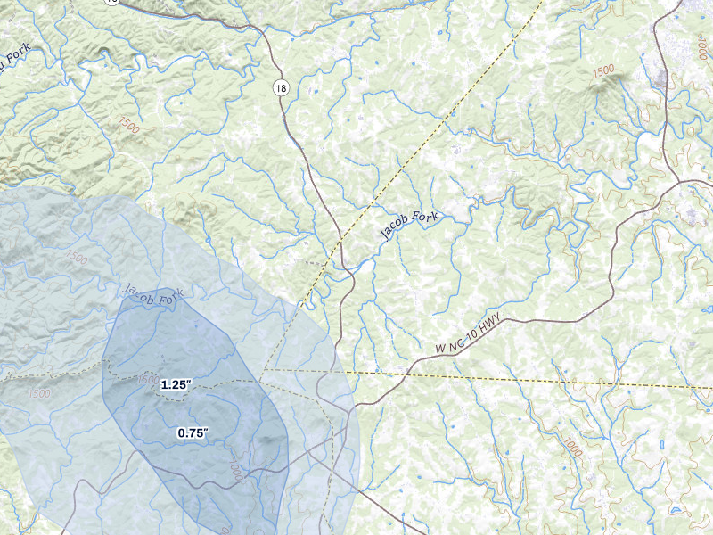 NEXRAD radar-signature map of the hail storm over Vale, NC on Aug 11, 2026