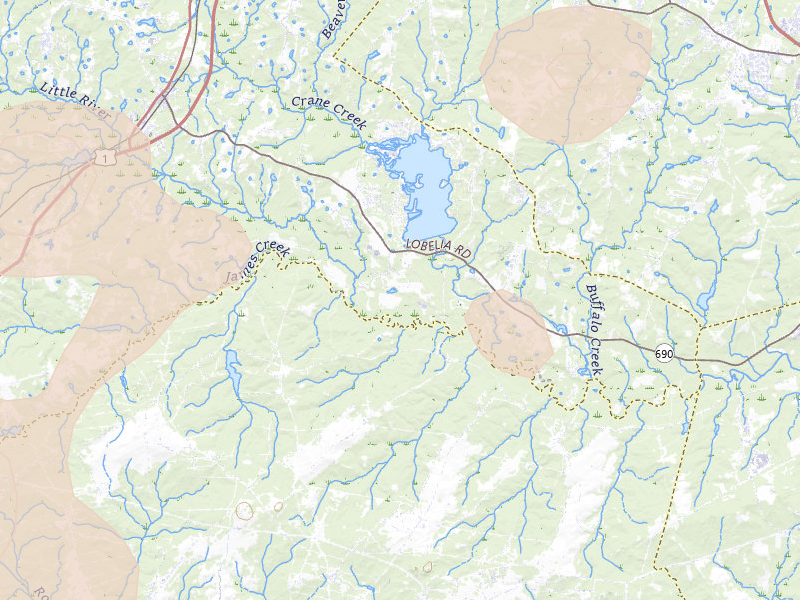 Radar-estimated hail-size map of the storm over Vass, NC on Jul 5, 2026