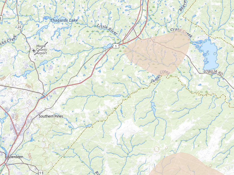 Radar-estimated hail-size map of the storm over Vass, NC