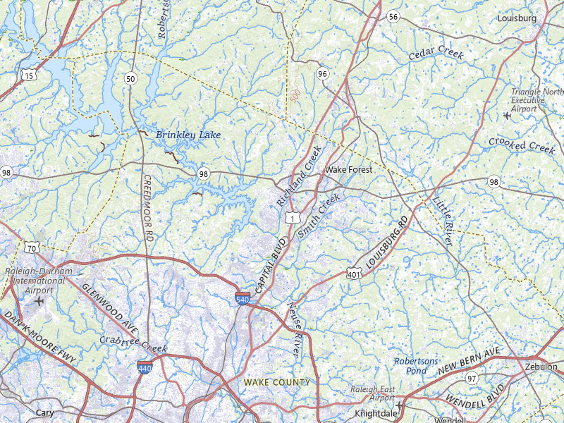 Radar-estimated hail-size map of the storm over Wake Forest, NC on Jul 28, 2026
