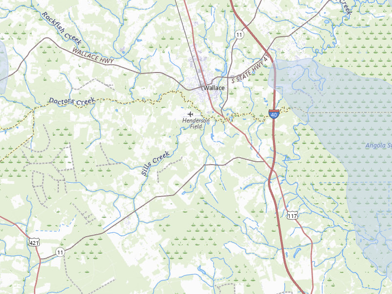 NEXRAD radar-signature map of the hail storm over Wallace, NC on Jul 8, 2026