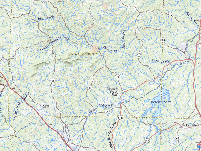 Radar-estimated hail-size map of the storm over Walnut Cove, NC on Jul 4, 2026