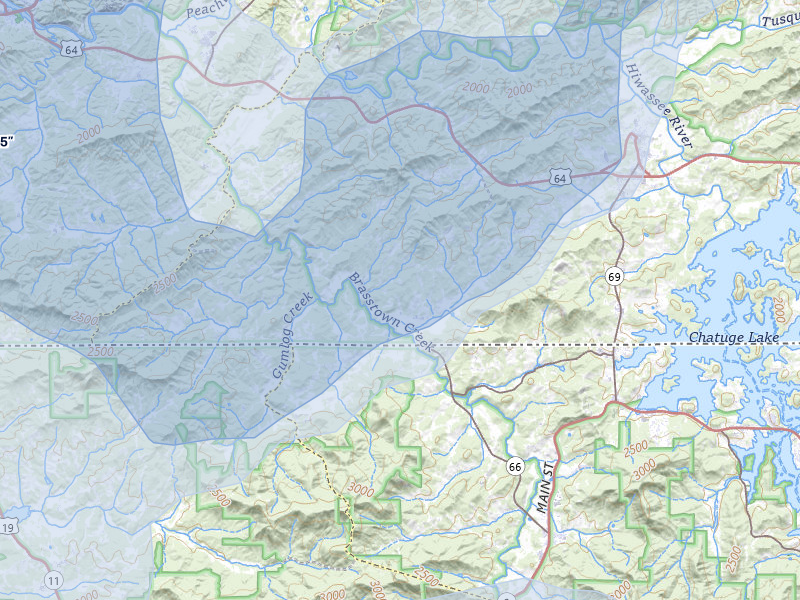 NEXRAD radar-signature map of the hail storm over Warne, NC on Jul 2, 2026