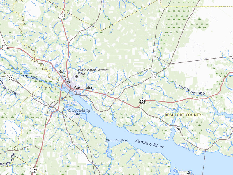 NEXRAD radar-signature map of the hail over Washington, NC