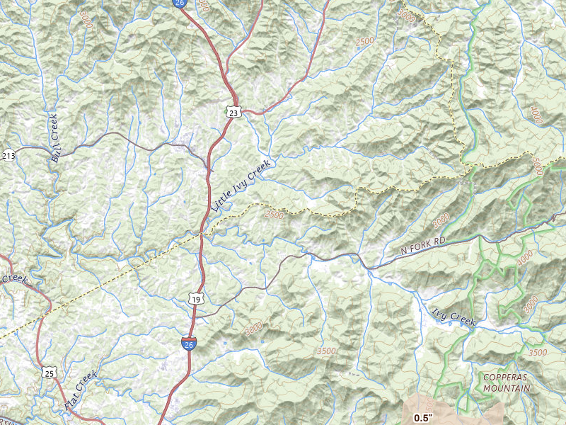 Radar-estimated hail-size map of the storm over Weaverville, NC on Jul 1, 2026