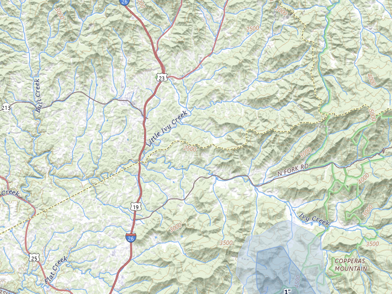 NEXRAD radar-signature map of the hail over Weaverville, NC