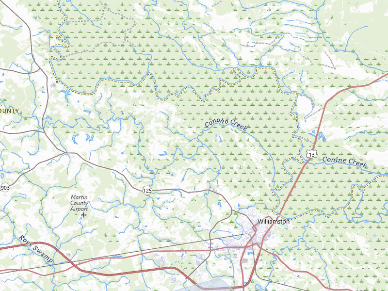 NEXRAD radar-signature map of the hail storm over Williamston, NC on Aug 10, 2026