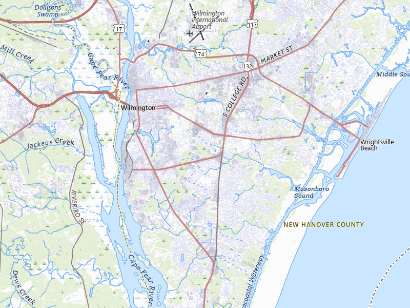 Radar-estimated hail-size map of the storm over Wilmington, NC on Jul 12, 2026