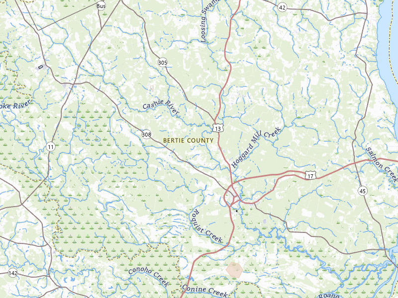 Radar-estimated hail-size map of the storm over Windsor, NC on Jul 19, 2026