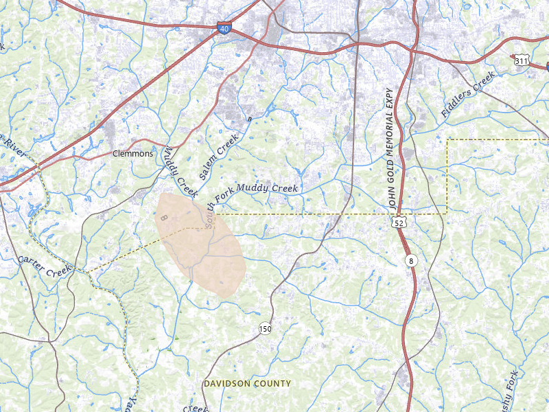 Radar-estimated hail-size map of the storm over Winston-Salem, NC on Aug 11, 2026