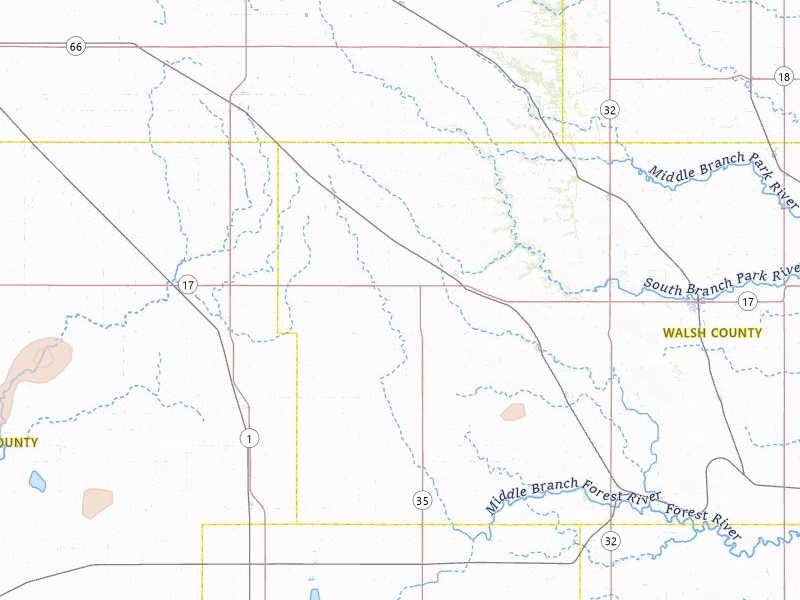 Radar-estimated hail-size map of the storm over Adams, ND on Jul 30, 2026