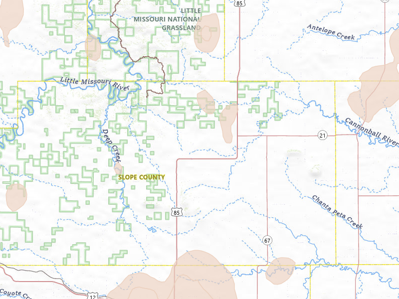 Radar-estimated hail-size map of the storm over Amidon, ND on Jun 27, 2026