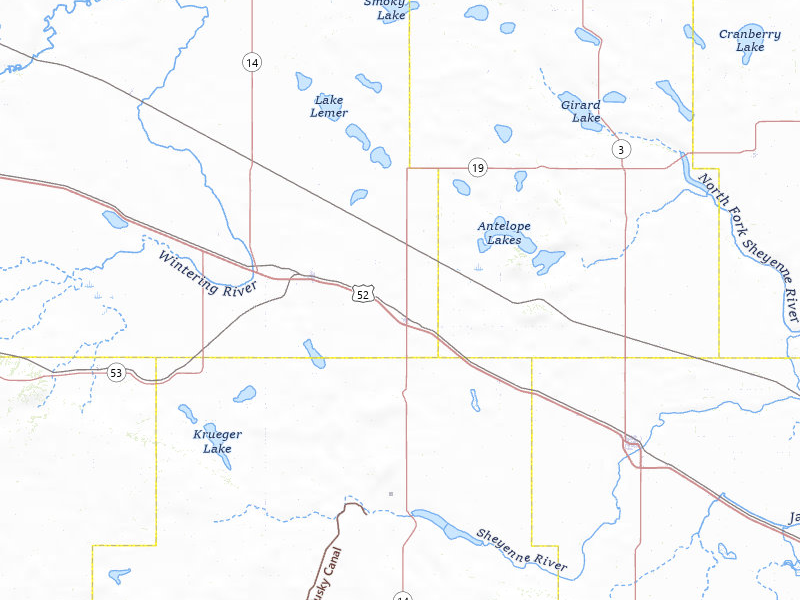 NEXRAD radar-signature map of the hail storm over Anamoose, ND on Jun 9, 2026