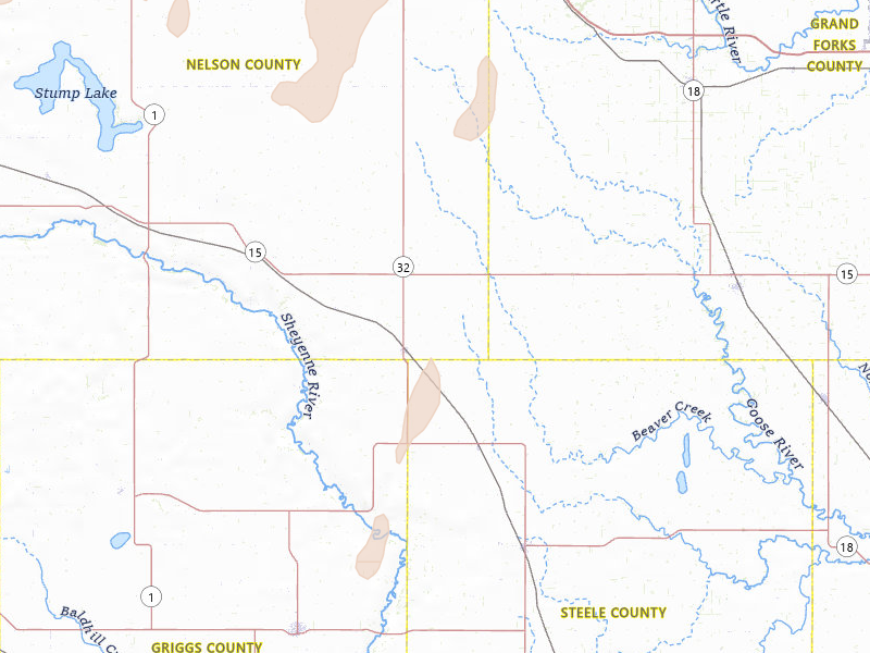 Radar-estimated hail-size map of the storm over Aneta, ND on Jun 2, 2026