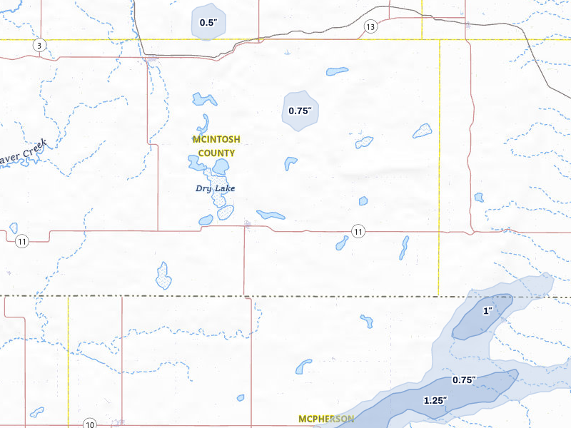 NEXRAD radar-signature map of the hail storm over Ashley, ND on Aug 2, 2026