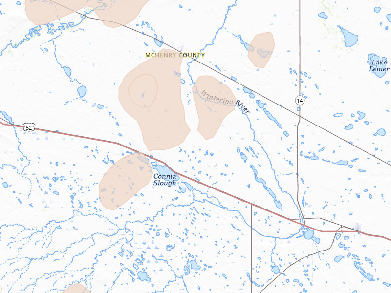 Radar-estimated hail-size map of the storm over Balfour, ND