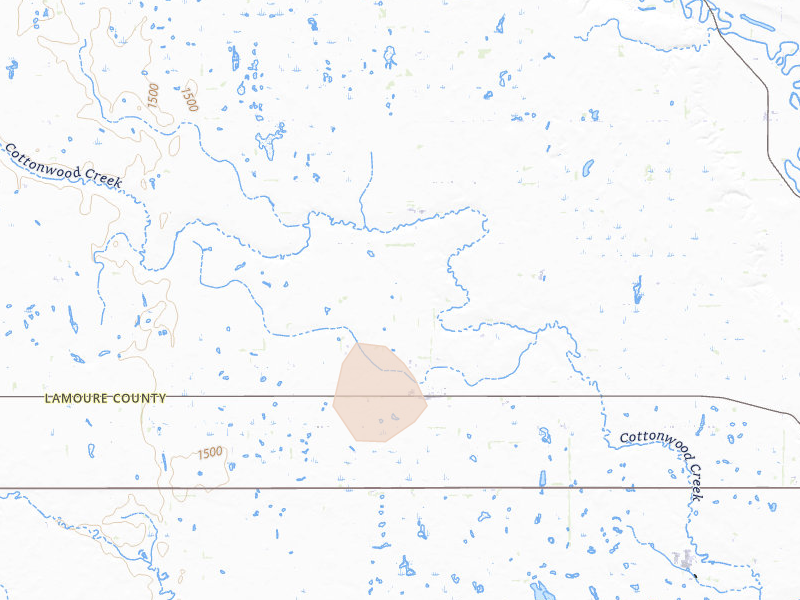 Radar-estimated hail-size map of the storm over Berlin, ND on Jun 9, 2026