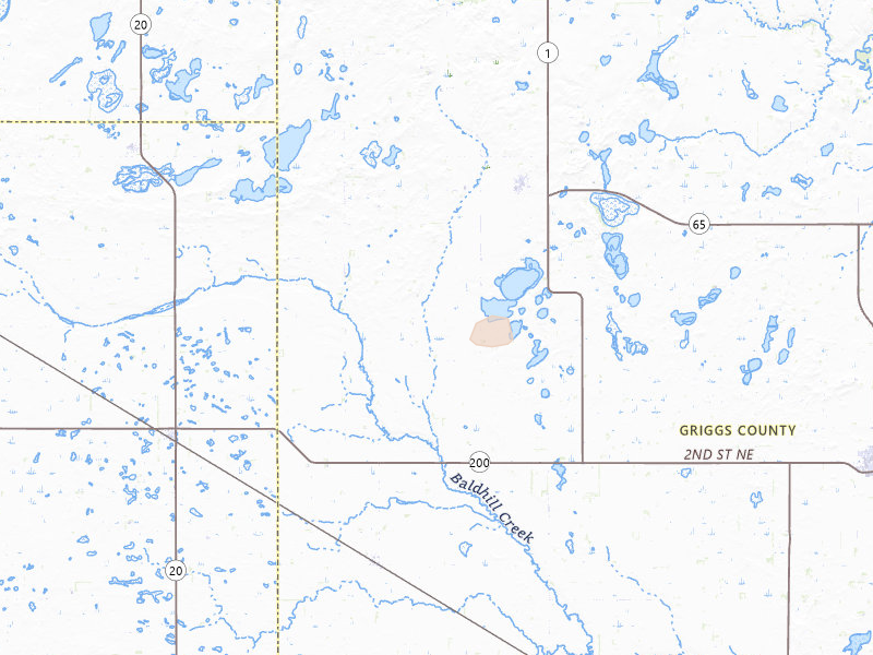 Radar-estimated hail-size map of the storm over Binford, ND