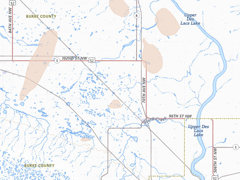 Radar-estimated hail-size map of the storm over Bowbells, ND on Jun 28, 2026