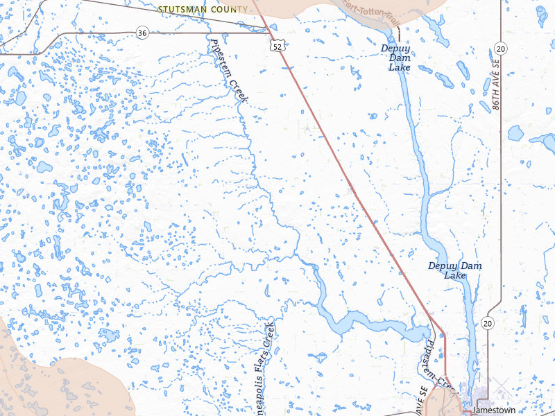 Radar-estimated hail-size map of the storm over Buchanan, ND on Jul 9, 2026
