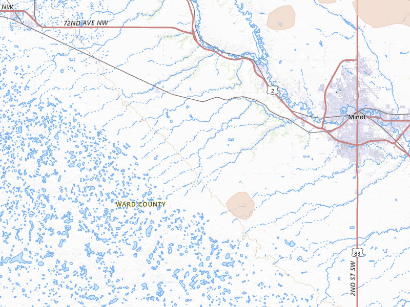 Radar-estimated hail-size map of the storm over Burlington, ND