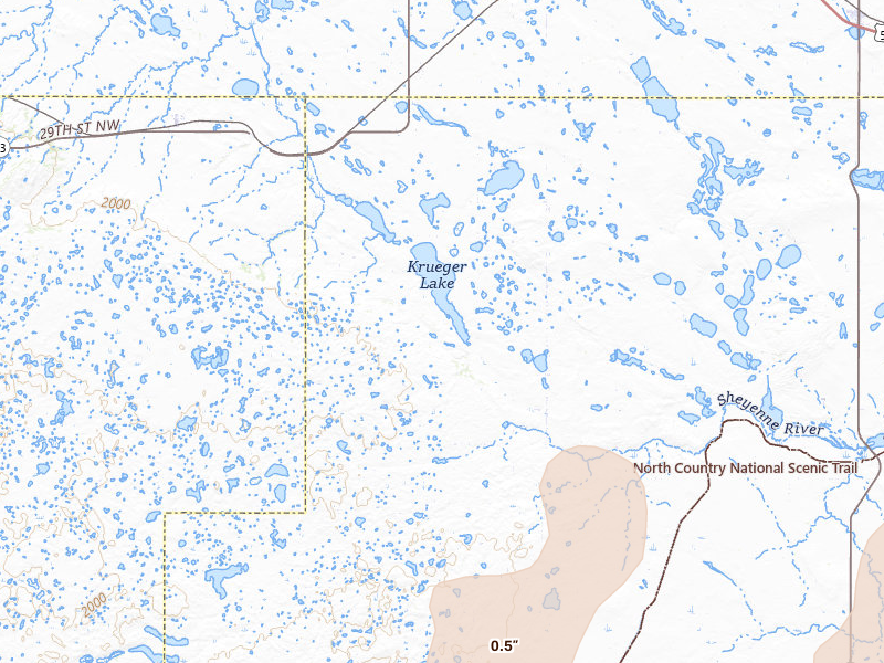 Radar-estimated hail-size map of the storm over Butte, ND on Jun 9, 2026