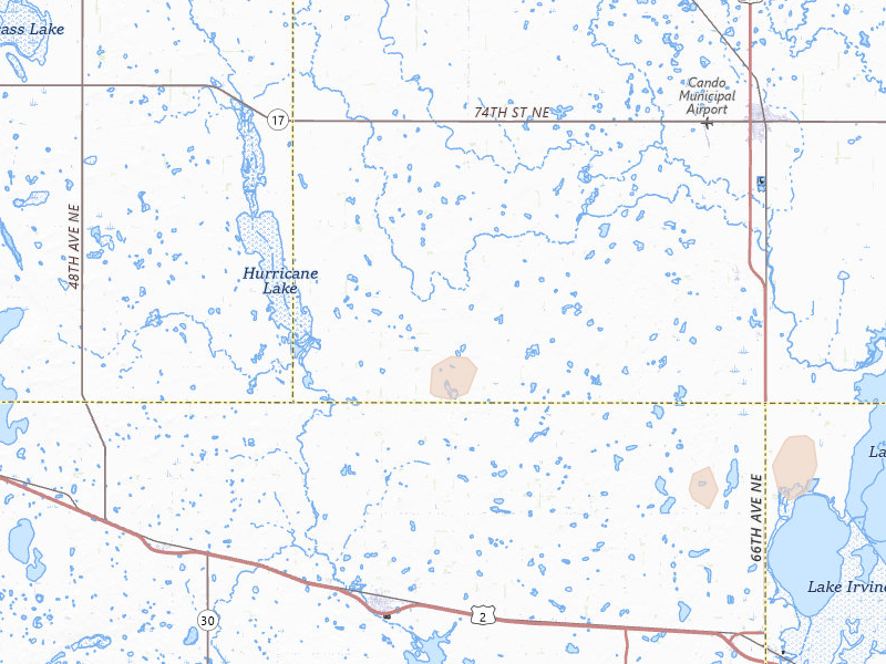 Radar-estimated hail-size map of the storm over Cando, ND