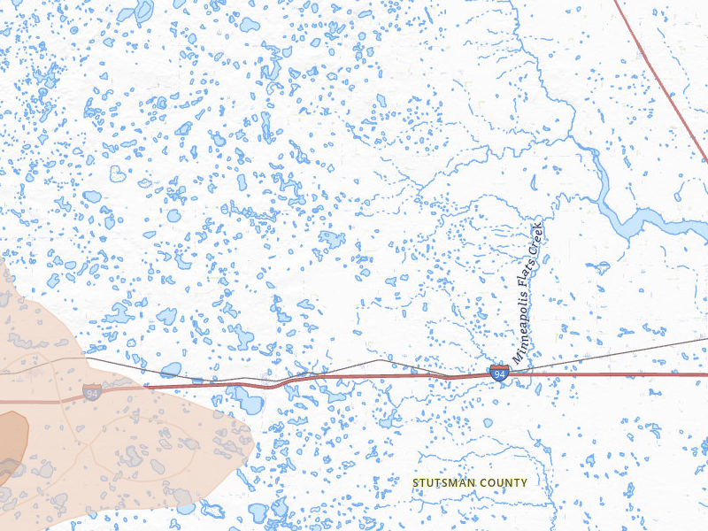 Radar-estimated hail-size map of the storm over Cleveland, ND on Jul 24, 2026