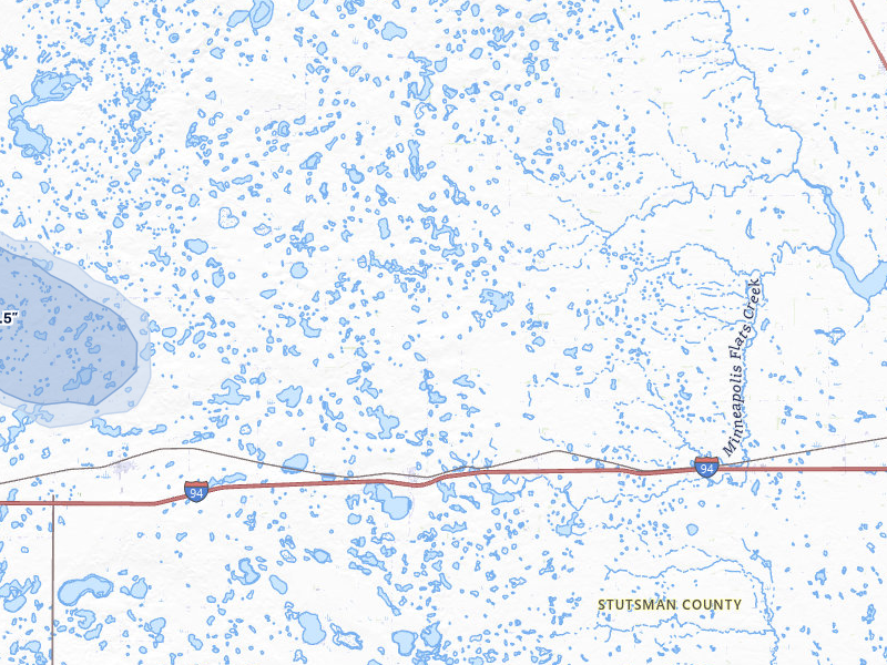 NEXRAD radar-signature map of the hail storm over Cleveland, ND on Aug 24, 2026