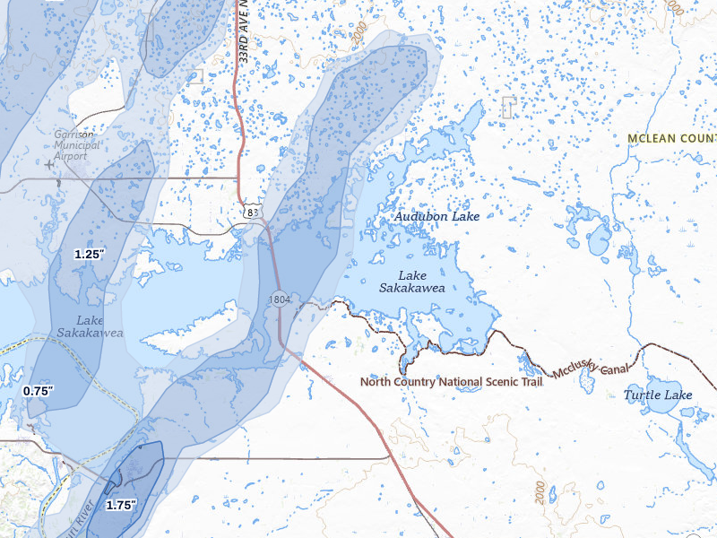 NEXRAD radar-signature map of the hail storm over Coleharbor, ND on Jun 9, 2026