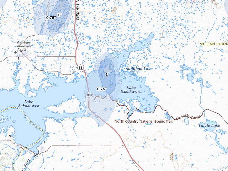 NEXRAD radar-signature map of the hail storm over Coleharbor, ND on Jun 29, 2026