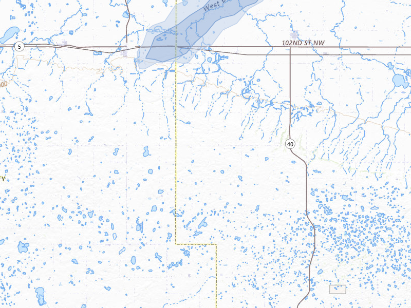 NEXRAD radar-signature map of the hail storm over Columbus, ND on Jun 28, 2026