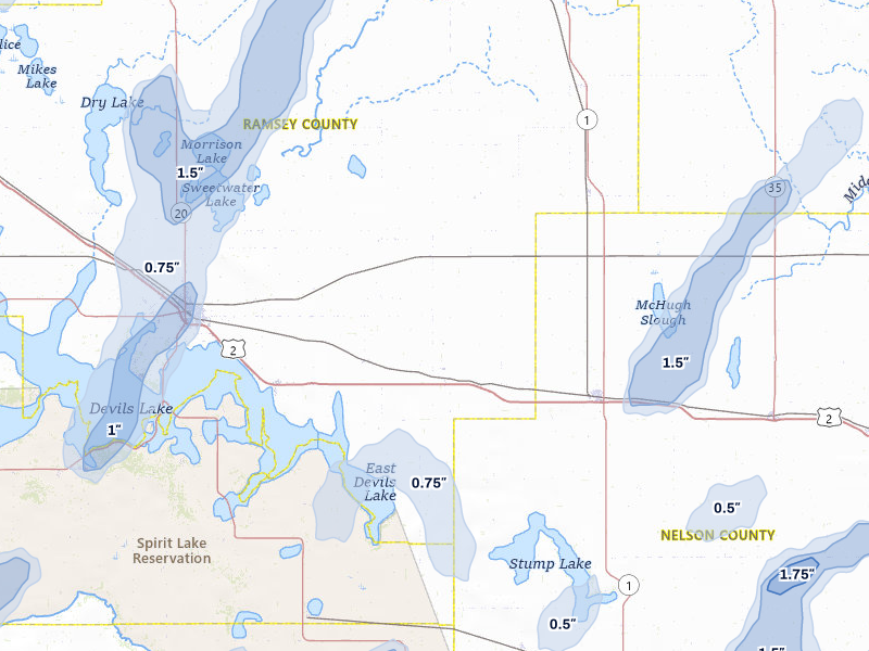 NEXRAD radar-signature map of the hail storm over Crary, ND on Jun 29, 2026