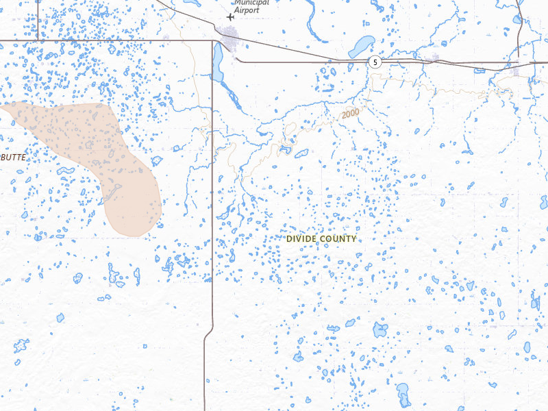 Radar-estimated hail-size map of the storm over Crosby, ND on Jun 27, 2026