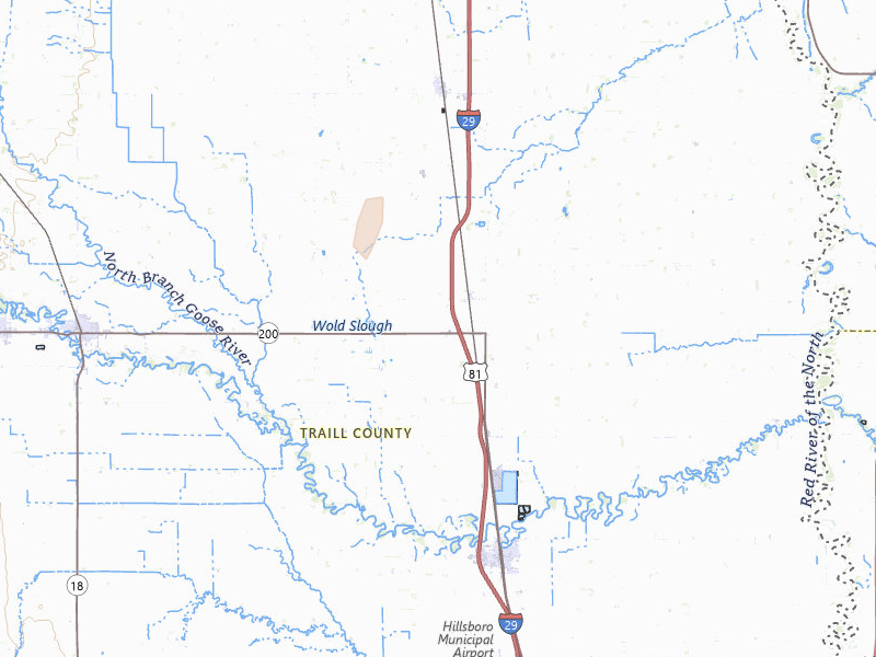 Radar-estimated hail-size map of the storm over Cummings, ND on Jun 29, 2026