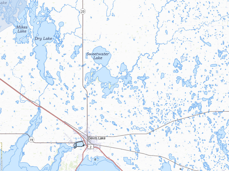 NEXRAD radar-signature map of the hail storm over Devils Lake, ND on Jun 27, 2026