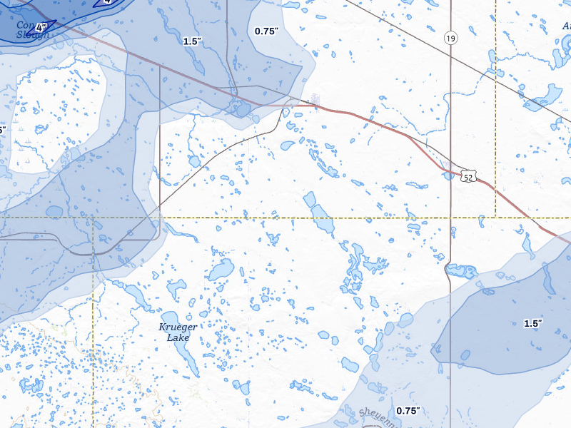 NEXRAD radar-signature map of the hail storm over Drake, ND on Jun 28, 2026