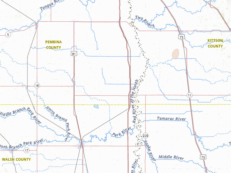 Radar-estimated hail-size map of the storm over Drayton, ND on Jul 30, 2026