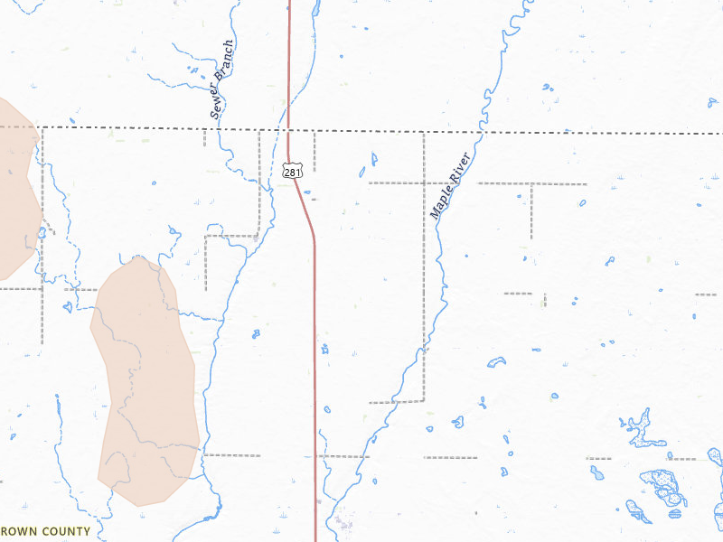 Radar-estimated hail-size map of the storm over Ellendale, ND on May 31, 2026