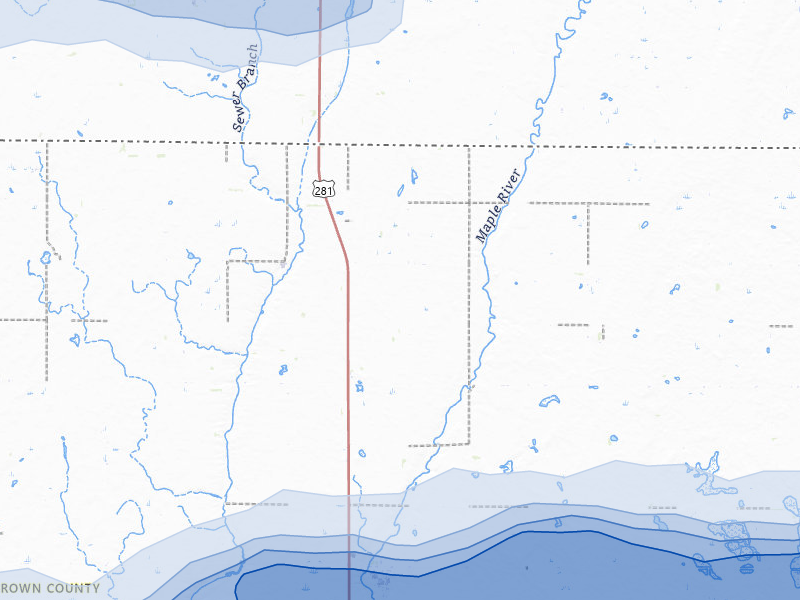 NEXRAD radar-signature map of the hail storm over Ellendale, ND on Jun 3, 2026