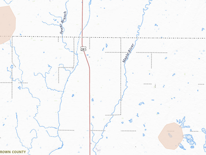 Radar-estimated hail-size map of the storm over Ellendale, ND on Jun 9, 2026