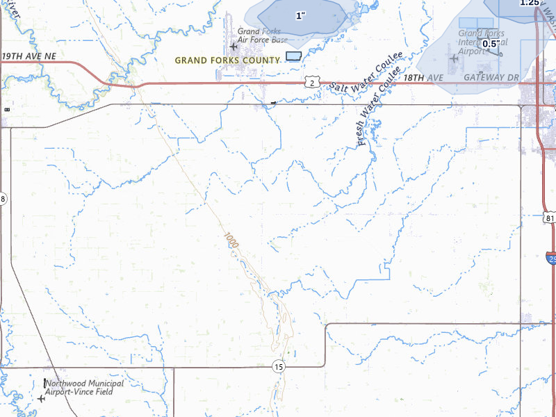 NEXRAD radar-signature map of the hail storm over Emerado, ND on Jun 3, 2026